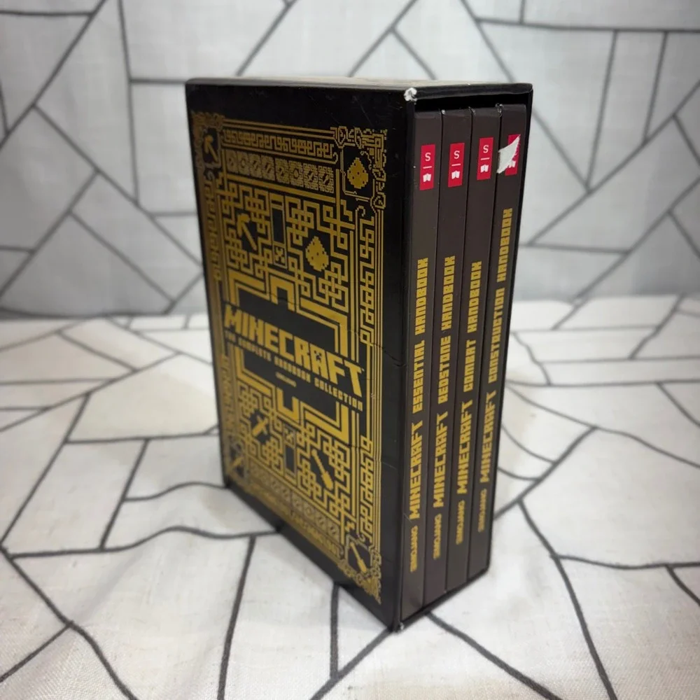 Minecraft The Complete Handbook Collection 4 Book Set Black Gold Hardcover Boxed